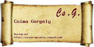 Csima Gergely névjegykártya